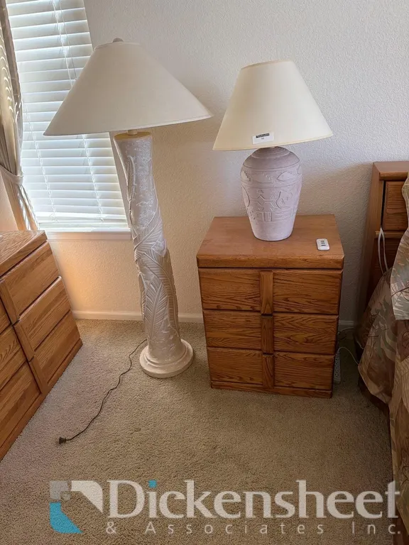 CARVED PLASTER FLOOR & TABLE LAMPS