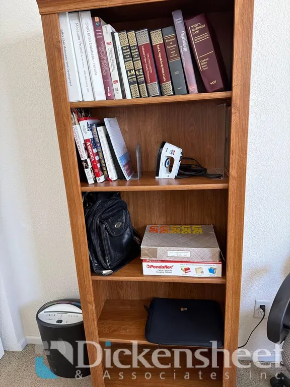 BOOKS & DECOR LOCATED ON BOOKCASE
