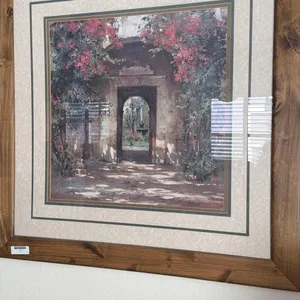 FRAMED ARTWORK OF FLOWERED DOOR WAY