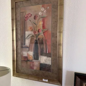 MULTI COLORED FLOWERS & VASE FRAMED ARTWORK