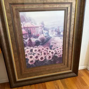 FLOWERED WALKWAY FRAMED ARTWORK