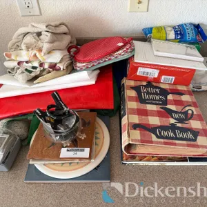 COOKBOOKS & DINNER ACCESSORIES LOT