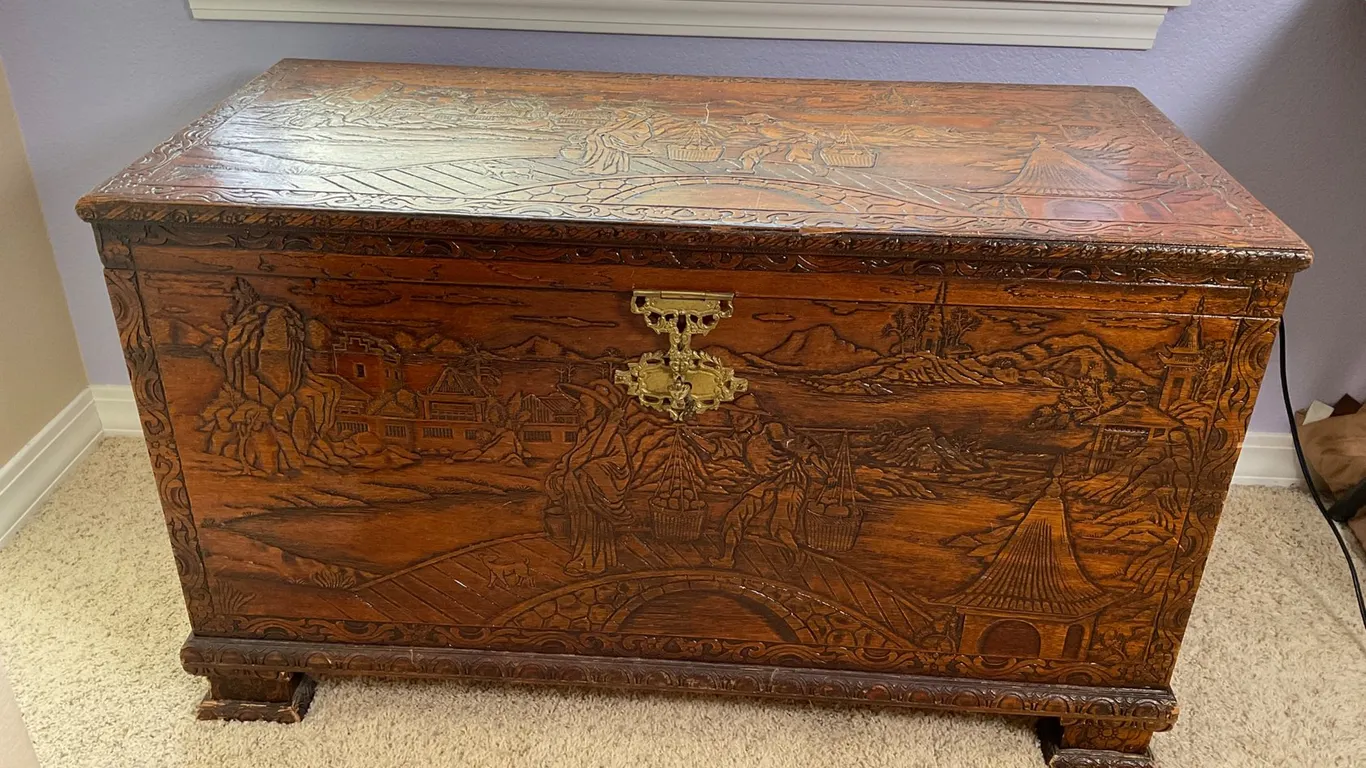 Carved Wooden Chest