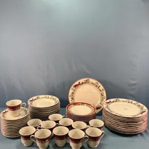 (12) PLACE SETTING CHRISTMAS PATTERN DISH LOT