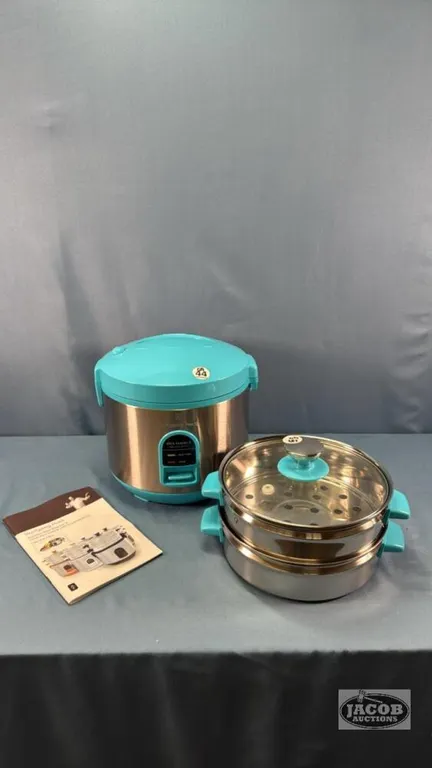 WOLFGANG PUCK STAINLESS STEAMER AND RICE COOKER