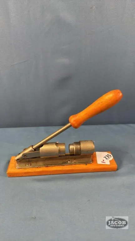LEVER ACTION NUT CRACKER ON WOODEN BASE