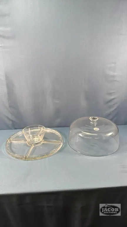 GLASS DIVIDED DIP TRAY