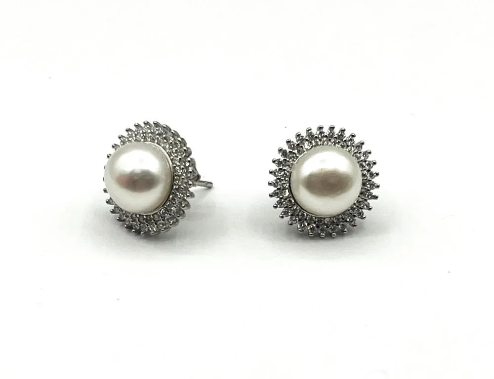 STERLING SILVER FRESHWATER PEARL EARRINGS