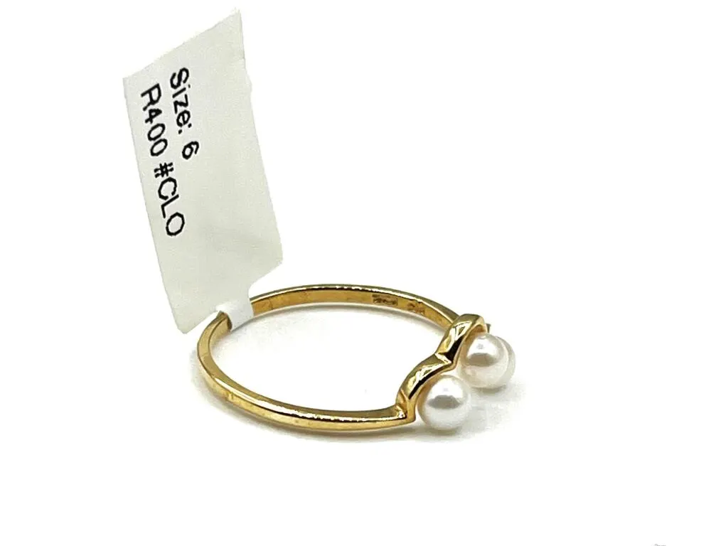 10KT YELLOW GOLD CULTURED PEARL RING