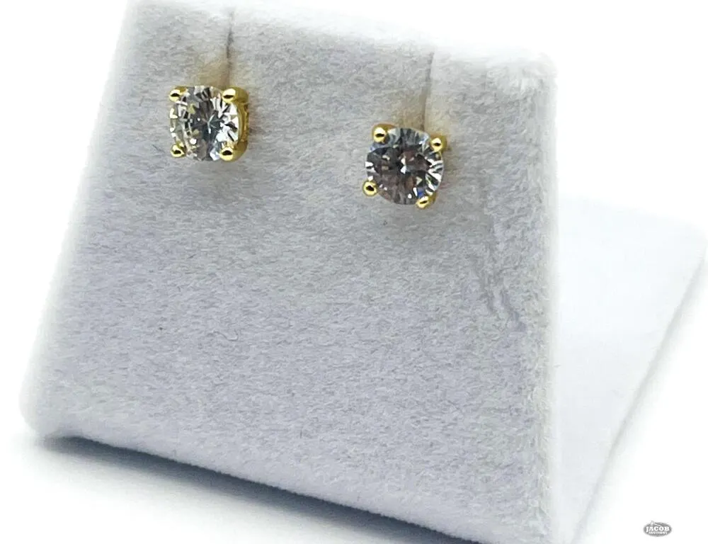 GOLD PLATED STERLING SILVER ROUND EARRINGS
