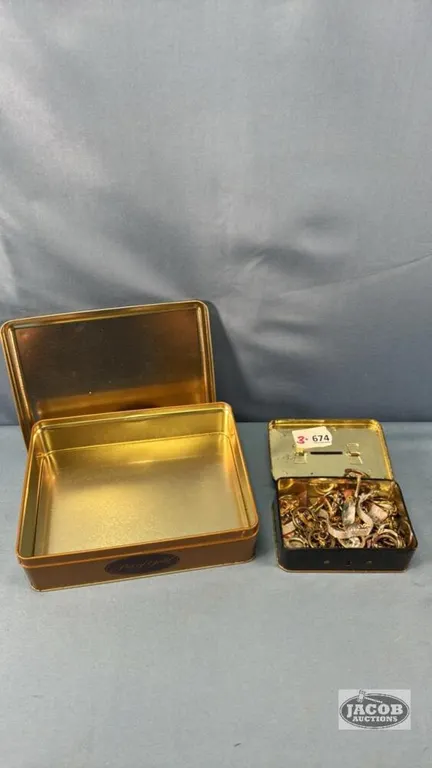 (2) TINS ONE HAS QUANTITY OF KEY RINGS