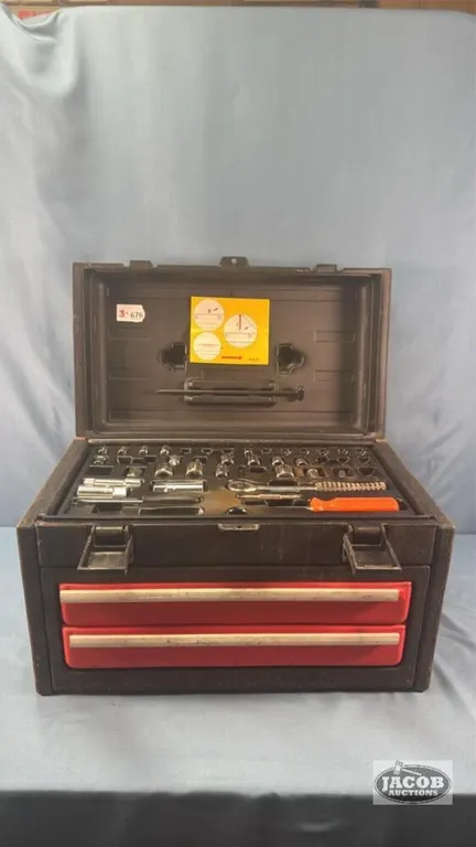 (2) DRAWER PLASTIC TOOL BOX WITH CONTENTS