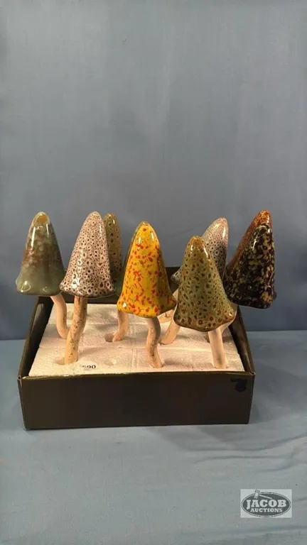 (10) CERAMIC FLOWER BED ORNAMENTS