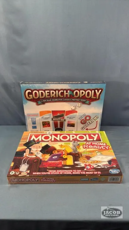 MONOPOLY AND GODERICHOPOLY BOARD GAMES