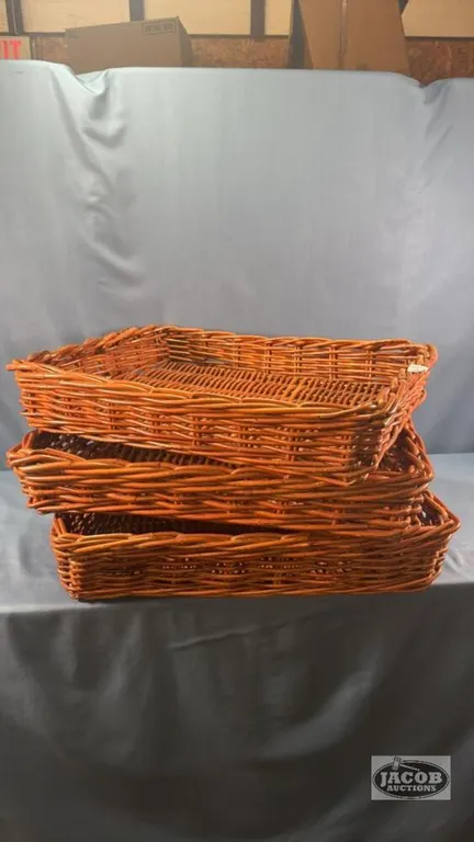 (3) WICKER TRAYS
