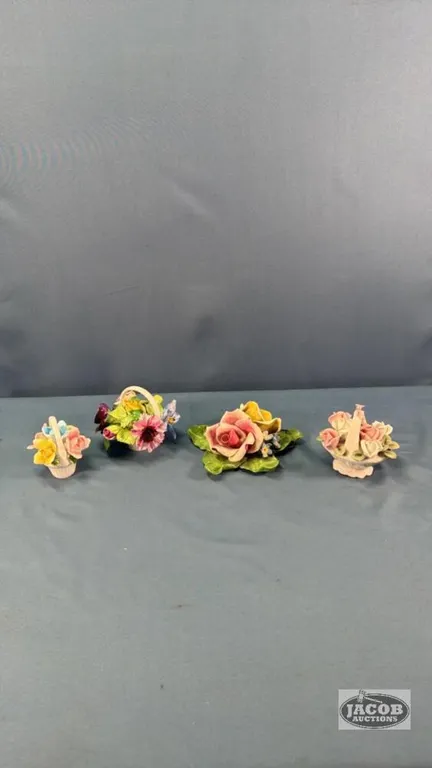 (3) SMALL CHINA BOUQUETS (ALL HAVE TINY CHIPS)