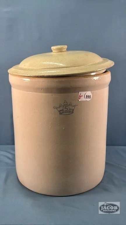 5 GALLON CROCK WITH (2) HAIR LINE CRACKS