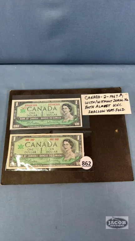 (2) CAN. 1967 $1 BILLS