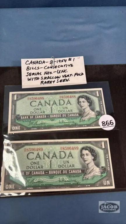 (2) CAN. 1954 $1 BILLS