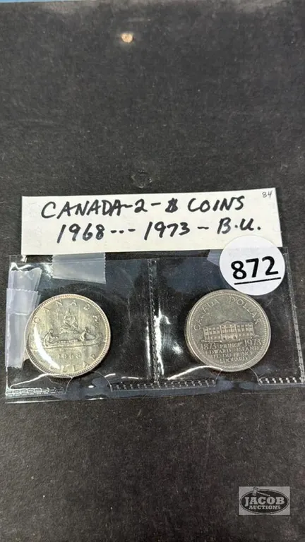 CAN. 1968 AND 1973 $1 COINS