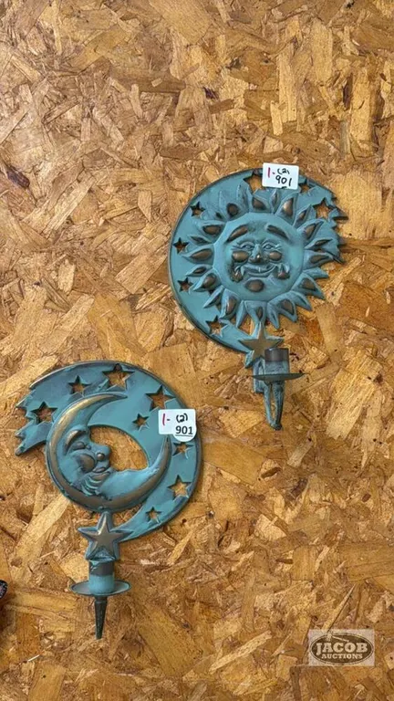 (2) TIN CANDLE HOLDERS