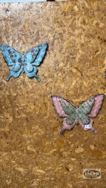 (2) TIN BUTTERFLY WALL HANGINGS