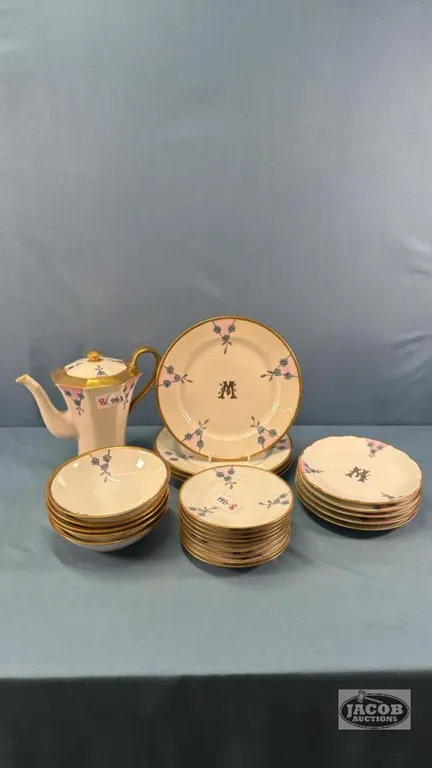 SELECTION OF DISHES HAND PAINTED BY EVA HILLIARD