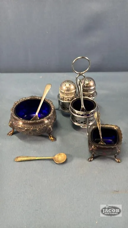 COBALT BLUE / SILVER PLATE LOT