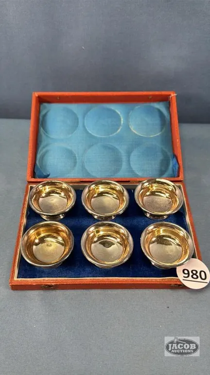 SET OF STERLING SALT CELLS IN CASE