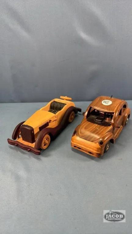 (2) HAND MADE WOODEN CARS