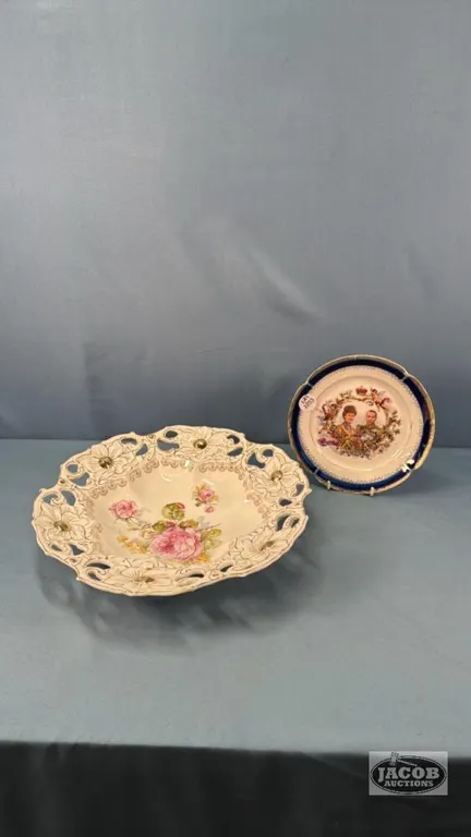 VINTAGE PLATE AND BOWL