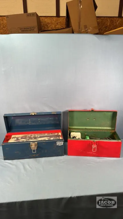(2) METAL TOOL BOXES WITH CONTENTS