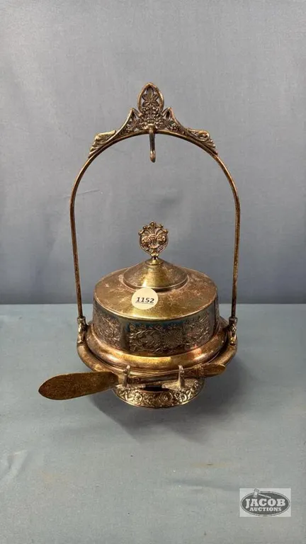 COVERED SILVER PLATE BUTTER DISH