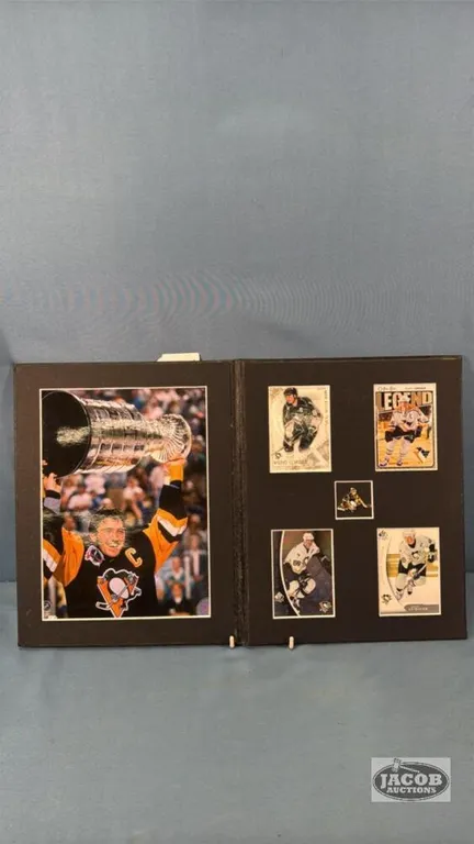 MARIO LEMIUX HOCKEY CARDS IN PHOTO FOLDER