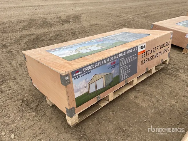 2026 AGR-MS2322 23 ft x 22 ft x 13 ft Double Garage Metal Storage Building (Unused)