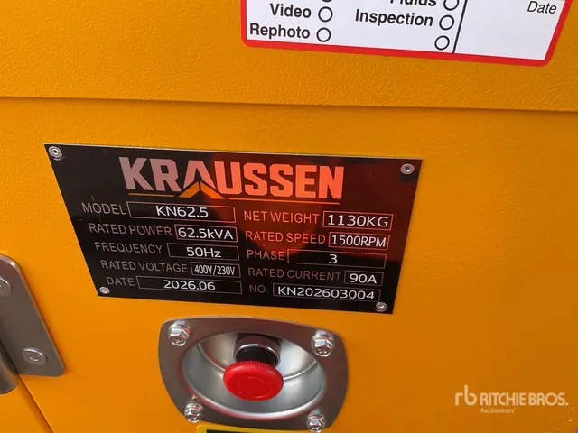 2026 KRAUSSEN KN62.5 Generator Set (Unused)