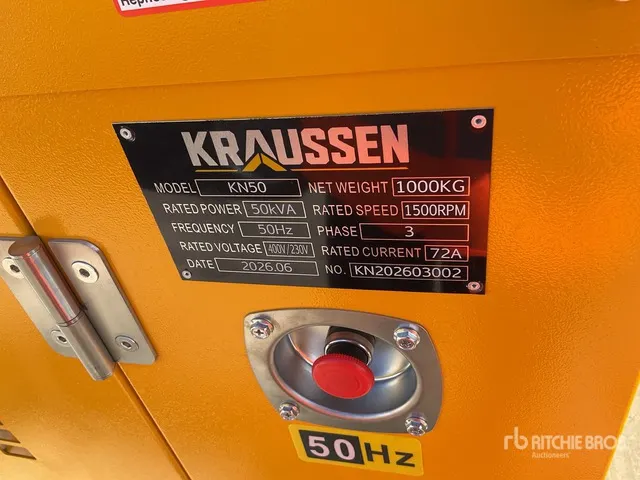 2026 KRAUSSEN KN50 Generator Set (Unused)
