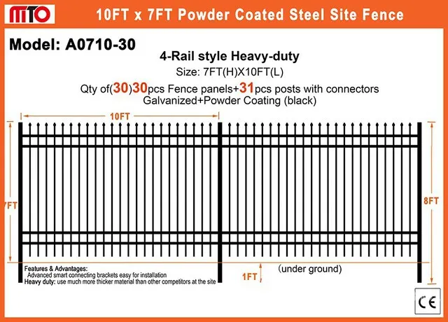 Quantity of (30) 2026 MTO A0710-30 10 ft x 7 ft Powder Coated Fencing (Unused)