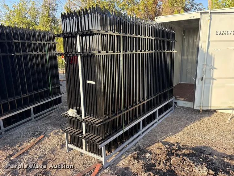 (22) 10'Lx7'H Wrought Iron Site Fence Panels 220' total unused