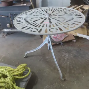 Antique Cast Table, 30" Diameter