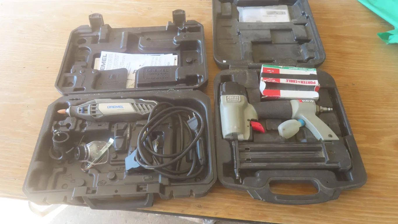 Air Brad Nailer and Dremel 4200 with Case and Accessories