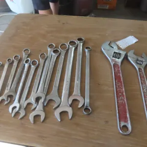 3 Crescent Wrenches and 13 Combination Wrenches