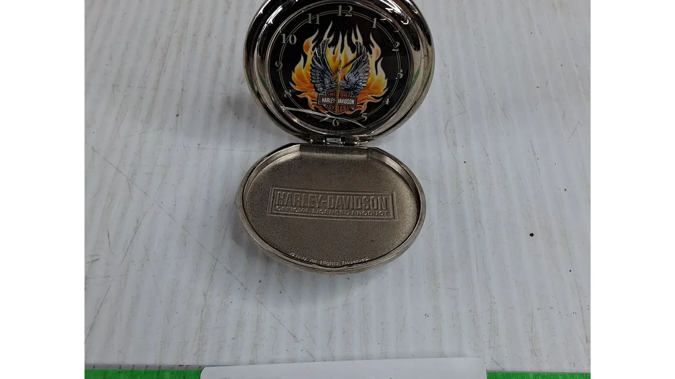 Harley Davidson Pocket Watch - Damaged Glass - As Is