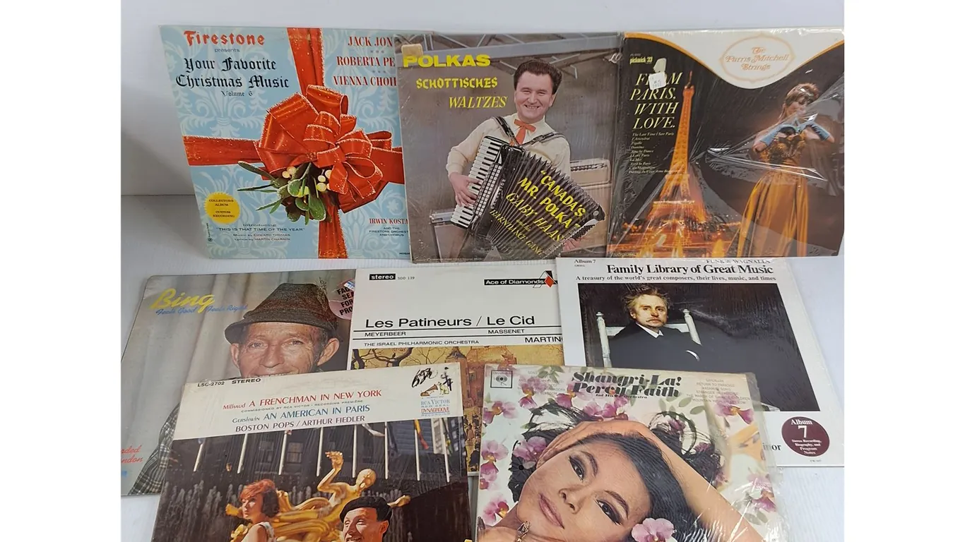 Assorted Vinyl Records - Scottish Waltz, Funk & Wagnalls, Percy Faith, Misc
