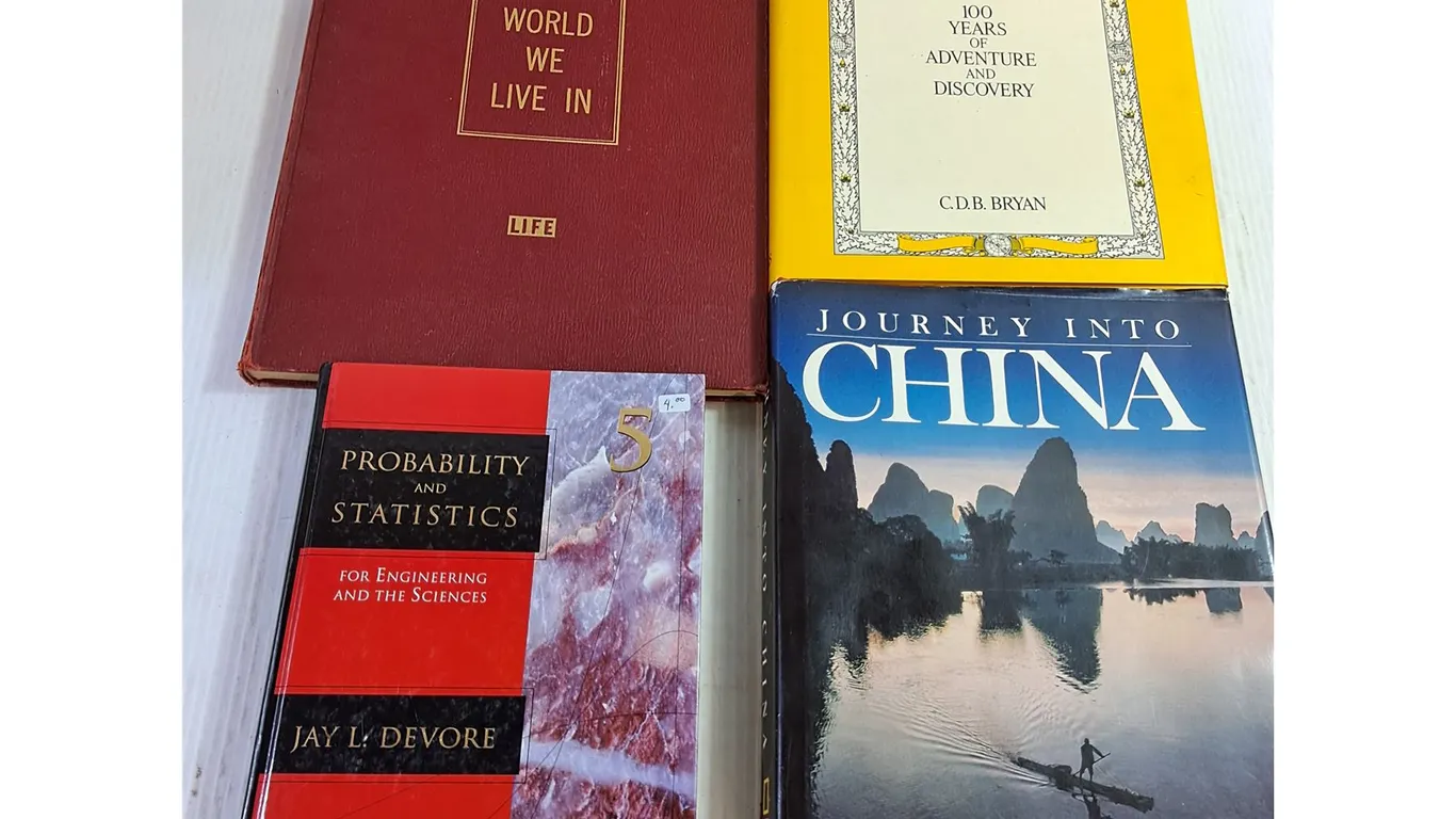 (4) Assorted Books - National Geographic, China, Engineer/Science, Life