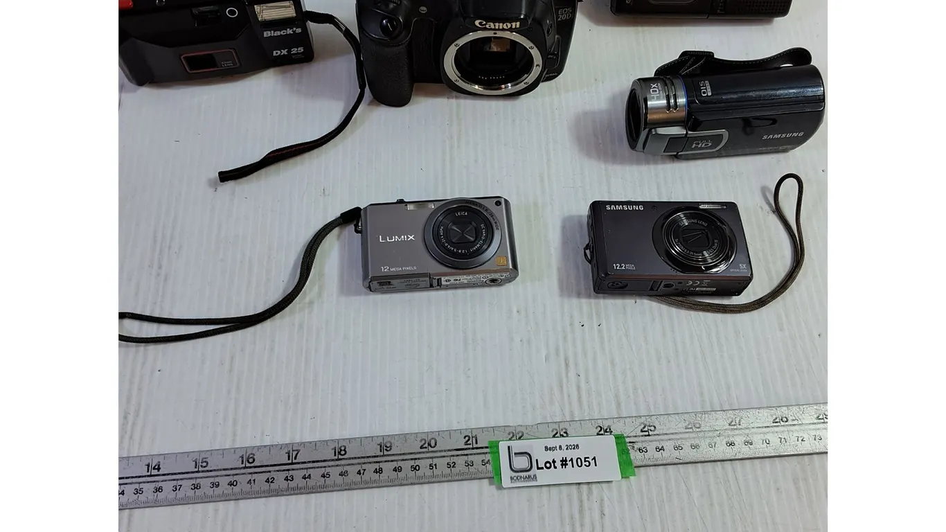 (6) Assorted Cameras - Samsung, Canon, Black's, Lumix, Genexxa