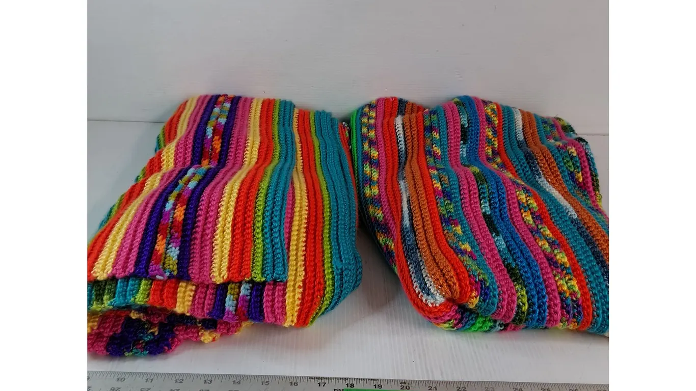 Colorful Knitted Blankets (2) - 46 x 40 and 40 x 40