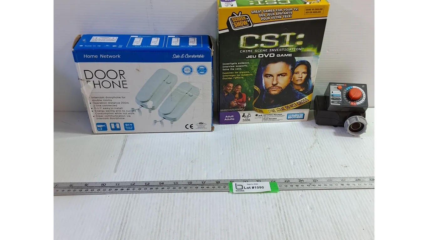 Door Phone, Hasbro Crime Scene DVD Game, Sprinkler