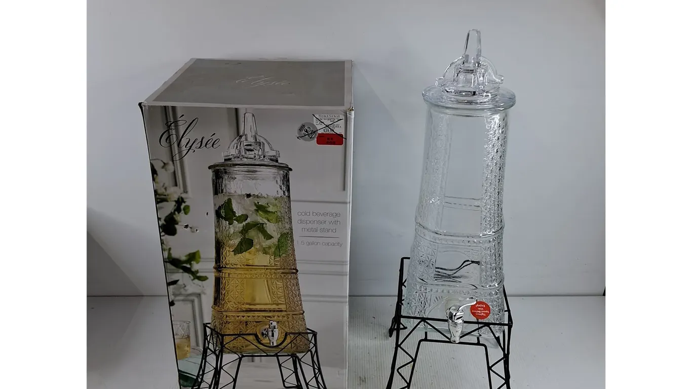 Elysee Cold Beverage Dispenser w/Metal Stand