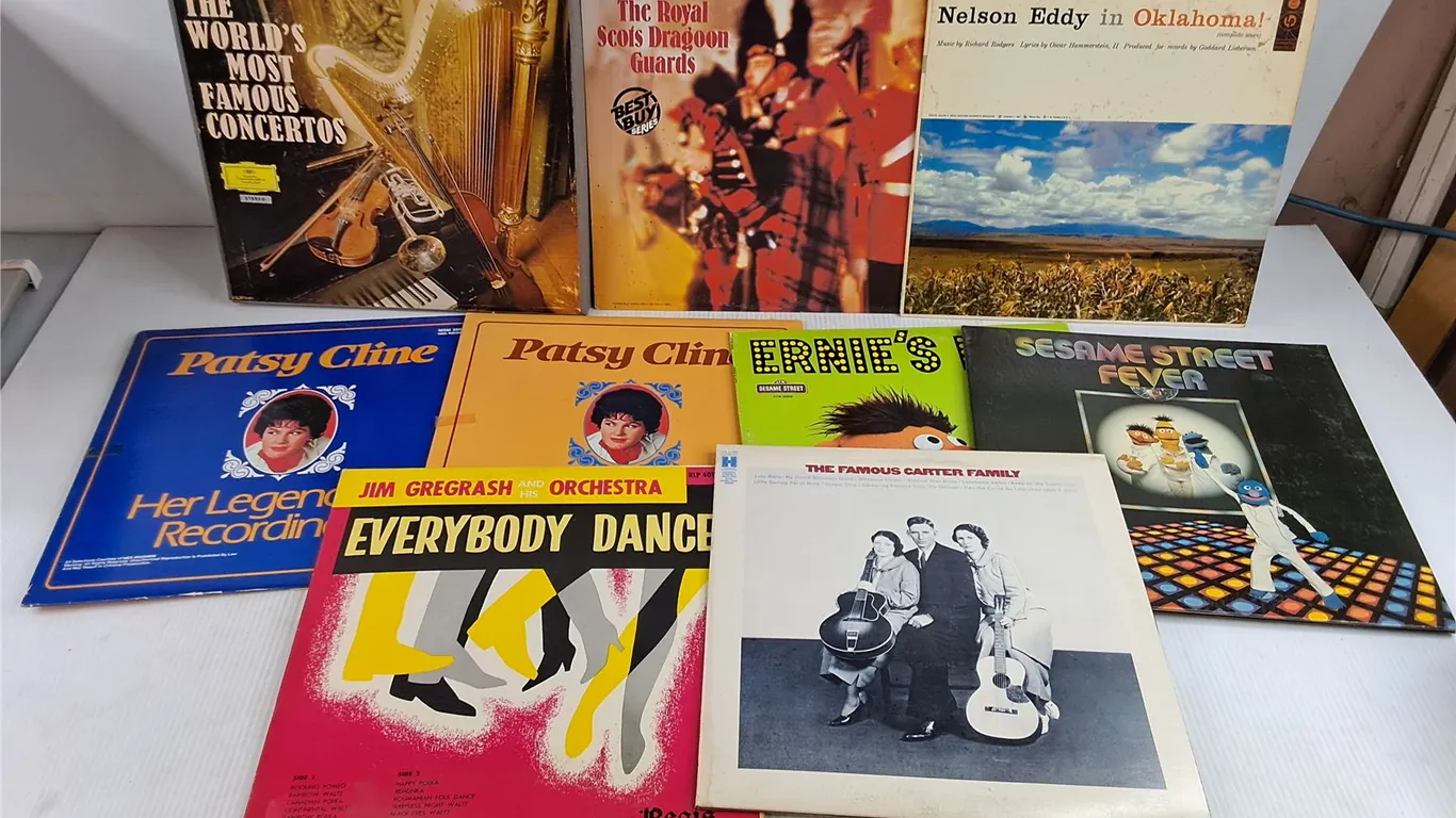 Assorted Vinyl Records - Sesame Street Fever, Nelson Eddy, The Royal Scots Dragoon Guards, Misc